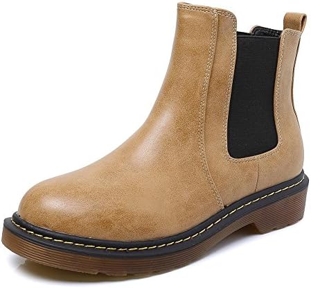 GJDE Martens Boots Fashion Women-Adult HHX222-3 Autumn and Winter Elastic Shoes Creative Shoes, brown velvet, 37