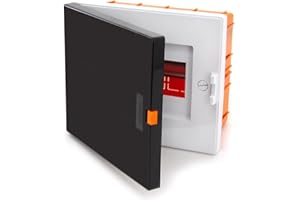 KOOP ELEKTRO Scatola dei fusibili con livella a bolla da incasso, piccolo distributore a incasso, 6 moduli, 1 fila, IP40 IK07