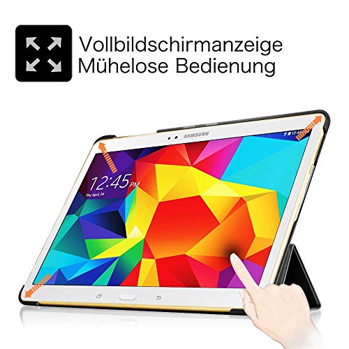 Fintie Samsung Galaxy Tab S 10.5 Hülle Case – Ultra Schlank superleicht Ständer Smart Shell Cover Schutzhülle Etui Tasche mit Auto Schlaf / Wach Funktion für Samsung Galaxy Tab S 10.5 T800 T805 (10,5 Zoll) Tablet-PC, Schwarz - 5
