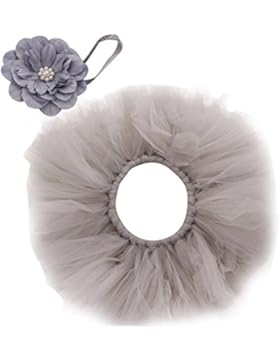 Jastore ®Mädchen 2tlg. Set Baby Foto Outfits Tütü Rock Pettiskirt Blumenmädchen Stirnband