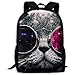 Produktbild Lässige Schultasche,Männer/Frauen,großer Rucksack personalisierter,leichter Rucksack Umhängetasche für draußen Galaxy Hipster Cat Wear Farbe Sonnenbrille verstellbarer Oxford Daypack,passend für Lapto