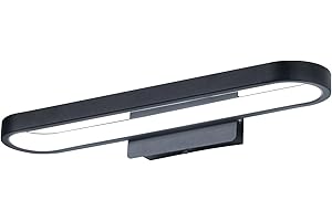 Lightess Lampa LED nad lustro, łazienkowa, 10 W, 40 cm, oświetlenie lustra z przełącznikiem, lampa łazienkowa nad lustrem, zimna biel, IP44, czarna, do szafki z lustrem, szafki łazienkowej