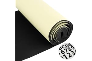 Tutamaz Mousse autocollante 30 cm x 200 cm x 6 mm Rouleau de mousse néoprène multifonction en caoutchouc cellulaire, facile à découper pour le bricolage, le bricolage, les réparations, idéal pour les