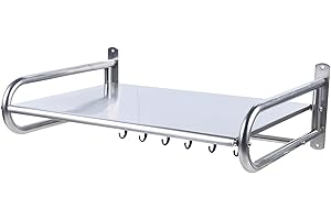 WANWANPER Étagère murale en acier inoxydable pour four à micro-ondes - Support mural pour four à micro-ondes