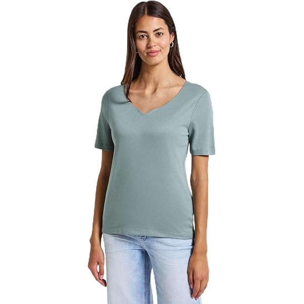 Street One ARTWORK M TURN-UP - T-shirt con stampa - weiß/avorio - Zalando