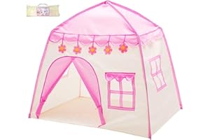 Floving Plegable para niños, Carpa de Juegos para niños, Tienda de bebé para Interior y Exterior, casa de Juegos de yurtas para Guardar Juguetes, con Bolsa de Transporte (Flor Rosa)