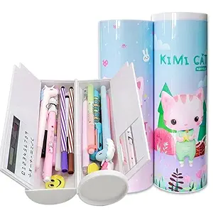 Multipurpose Plastic Pencil Jumbo Box with Solar Calculator and Direction Compass for Kids Girls & Boys Birthday Return Gifts (