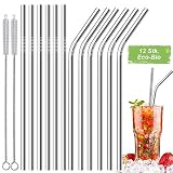 【Straw Pajitas de metal ecológicas】: las pajitas de metal ampliamente utilizadas son reutilizables y duraderas, mucho mejores y más seguras para las personas y el medio ambiente que las pajillas desechables de plástico. Al elegir estas pajitas, ayudará a reducir el uso de 3 mil millones de plástico desechable.