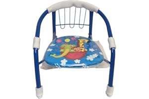 GENERICO Sedia per Bambini Poltrona Bambini Sediolina Sedia in Metallo Seggiolina Bimbi Sediolina Sedia Bambini Poltroncina Imbottita con Seduta Sonora Sedie Bambini con Braccioli (AZZURRO)
