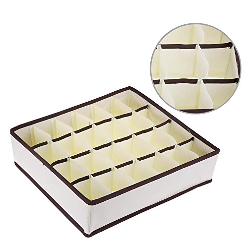 LemonBest® Schubladenunterteilungen Kleiderschrank Veranstalter Bra Unterwäsche Aufbewahrungsboxen (24 Cell) - 2