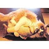 Lalang Katzenminze Katzenspielzeug, Katzen Interaktives Spielzeug Fischform Kissen Katze Kratz mit Catnip (20cm, Weiß)