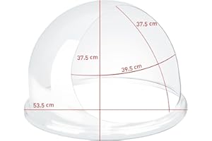 ‎ROYAL CATERING Royal Catering RCZW-COV12E Spuckschutz Abdeckhaube für Zuckerwattemaschine Candy Floss (Ø52 cm, Arylglas, 54 x 54 x 35,5 cm) durchsichtig