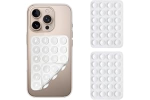 WEI TECH 2 Stück Doppelseitige Silikon Handyhalterung Silikon-Handyhülle mit Saugnapf ohne Kleben, Wiederverwendbare, Freihändige Halterung für Selfies und Videos, Kompatibel mit Allen Smartphone-Modellen