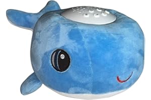 Cacchino® Award Winning Baby Sleep Soother with Cry Sensor, Musical Night Light Star Projector has Nursery Rhymes and Soothing Sounds Inc. White Noise. The Super Soft Plush Whale is an Newborn Gift.