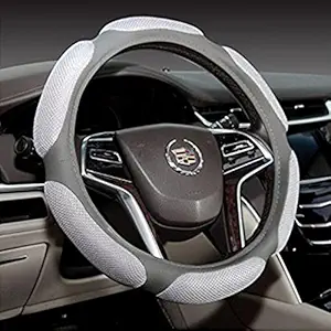Nikavi Steering Wheel Cover - Odorless, Warmer Hands In Winter, Cooler Hands In Summer (Grey)