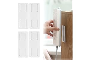 MEXRUMI 4 Pièces Supports Autocollants Pour Multiprises 10 X 4 X 1,3 Cm Power Board Support Multi-Usage Pour Multiprise Murale, Fixation De Prise De Bureau, Prise Murale Pour La Maison
