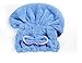 Moolecole Fashion Coral Fleece Absorbent Hair Dry Towel Bow-knot Shower Cap Hair Turban Quick Dry Hat Cap Blue