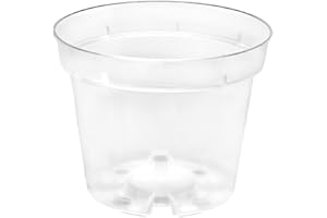 Garronda Pots Horticulture Ronds Transparents Pots pour Culture de Plants de Plantes et Fleurs GD-0024 (5 Pièces Transparent, ⌀ 13cm H 10,4cm)