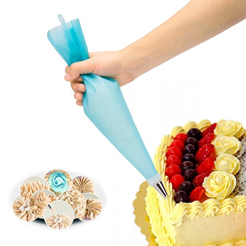 Luxebell Kuchen Piping 48 Stücke Spritztüllen Set mit 3 wiederverwendbaren Koppler Tragbarer Fall für Kuchen Dekoration Dessert Muffin und Geburtstag Tortendeko. 25.4/ 30.5/ 40.6cm Spritzbeutel - 2