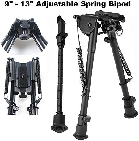 Moonlife99 BS508 9" - 13" Adjustable Rifle Bipod, Sling Stud Mount, Extendable, Folding, with Sling-attached Hole, Bipod (Large)