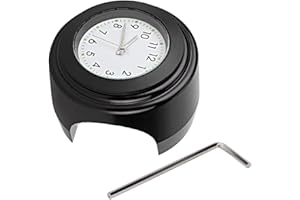 ‎ARAMOX Aramox Motorrad Lenker Uhr, Motorrad-Lenkerhalterung Uhr, Motorrad Modifikation Lenkerhalterung wasserdichte Quarzuhr Uhr Zubehör(Schwarze Oberfläche Weißes Zifferblatt)