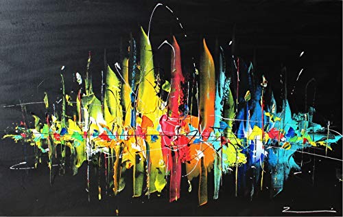 Malerei Wandbild Acryl Gemälde Kunst Zenic Stadt Skyline New York City