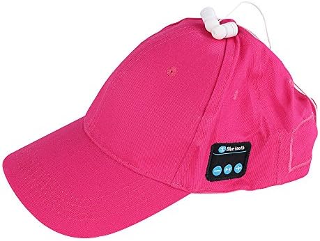 Bangoo Wireless Bluetooth Baseball Cap Earphone Outdoor Music Stereo Headset with a USB Charging Cable Hands Free Talking for Running Sports (Red)