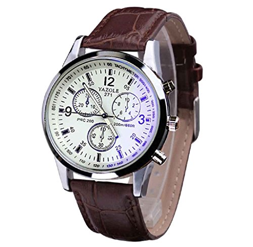 Covermason Herren Quarz Armbanduhr Uhr Faux Leder Strahl Glas Analog Uhren(Braun) Covermason Herren Quarz Armbanduhr Uhr Faux Leder Strahl Glas Analog Uhren(Braun)