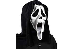 SHIFANQI Halloween Scream Mask, Scary Ghost Face Mask, Horror Full Head Latex Mask for Adults Men, Horrible Skull Face Mask for Halloween Costume Cosplay Party Decorations