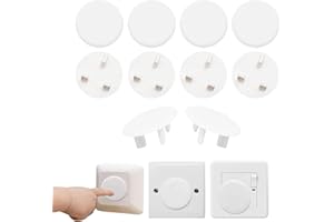 INTELLIGRON Plug Socket Covers UK White (10PCS), Best for Baby Proofing & Baby Safety, Plug Covers Easy Installation, Safe & Secure Electric Plug Socket Covers Protection for Home, Baby Essentials