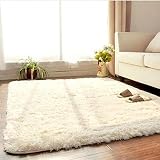 Living comedor Dormitorio Flokati Shaggy Marfil Alfombra de lana Alfombra antideslizante