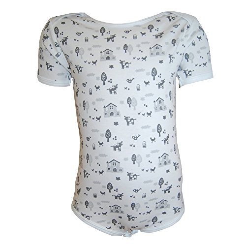 FIXONI - Baby Body Jungen Kurzarm Motive, weiß-grau - 98weiß-grau