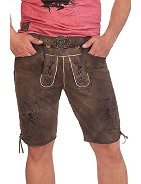 Trachten Lederhose kurz - ARABER - schiefer