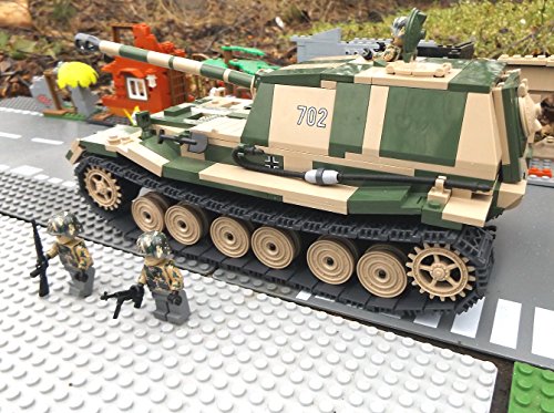 Modbrix 2496 – ☠ Bausteine Panzer Elefant Panzerjäger Totenkopf Division inkl. Custom Elite Wehrmacht Soldaten aus Lego© Teilen ☠ - 2