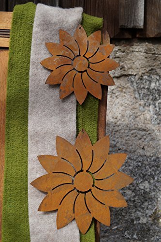 Rost Blume Modern Hänger 2er Set Deko Dekoration Edelrost Garten Metall Eisen