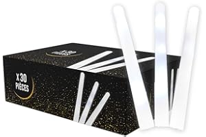 Lot de 30 Batons Lumineux LED Couleur Blanc 40cm - Baton a Mousse Lumineux pour Mariage et Fêtes - 3 Modes de Clignotement - Livraison 24/48h - SPARKLERS CLUB