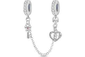 LIGHTDOG 925 argent chaîne de sécurité Charms Bracelets Cadeau mignon de bijoux pour les femmes filles Mode Dangle pendentif perles