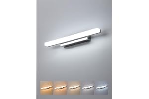 Combuh Aplique Espejo Baño 40cm Lampara LED Luz Espejo 5 Temperaturas de Color, IP44 Moderno 10w Lampara Espejo Vestidor Blanco Cálido Blanco Neutro Blanco Frío 2700K 3500K 4000K 5000K 6000K