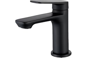 BELZ Modern Basin Mixer Tap – Single Lever Bathroom/Kitchen Sink Faucet, Durable Brass Bathroom Taps, Easy Install for UK Plumbing (Black)