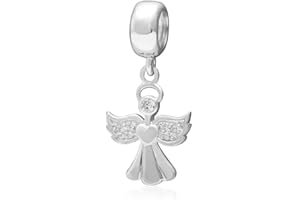 JIARONG CHARMS Argent sterling 925 – Ange Charm en forme de cœur Saint Valentin Charm pendentif charm pour bracelet à breloques Pandora