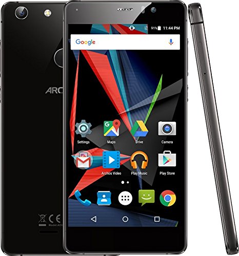 ARCHOS Smartphone 55 Diamond Selfie Lite (13,97 cm (5,5 Zoll) FHD IPS Display, 16GB, Android 6.0 Marshmallow) schwarz