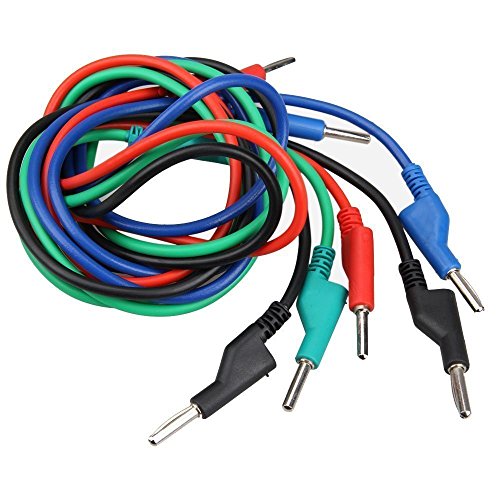 Messkabel - TOOGOO(R)4pcs Doppel 4mm Bananenstecker maennliches Buchse Silikon Messkabel M / M 1M