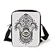 Produktbild LULABE Evil Eye,Vivid Illustration All Seeing Eye Symbol Energy Fantasy Magic Religious Decorative,Black Yellow White Print Kids Crossbody Messenger Bag Purse
