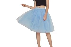 BTRUELY Tüllrock Damen Mit Elastische Hohe Taille Petticoat Unterrock Party Rockabilly Tüll Rock Midirock Crinoline