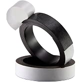 BUFFER&reg; Adhesive Strip Magnet Cut Use Strong Sturdy Roll Easy to Remove Black 100x2cm