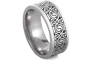 Amaxer - Anello vintage in acciaio inox, con nodo celtico irlandese, albero della vita, fiore della vita, anello per matrimonio