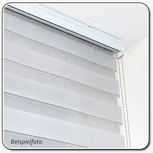 TOP! Doppelrollo 200 cm breit !! 170 cm lang Farbe weiß mit breiter Beschwerung+ geschlossener Kassette+ Kettenzug Alternative zu Gardine oder Plissee Duo Rollo - 5