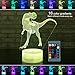 Produktbild samLIKE 3D Nachtlicht Dinosaurier Optical Illusion Lampe 16 Farbwechsel LED Täuschung Tischlampe USB Nachtlichter mit Fernbedienung Tisch Eingebaute Batterie Dekoleuchte für Kinder (Mehrfarbig)