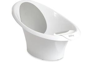 Nuby Sit Me Up Baby Bath with Built in Anti-Slip Bump and Soft Headrest - Bathtub Seat | Sitting Support | Suitable from 0-12 Months+ | Wash Cup and Plug Included