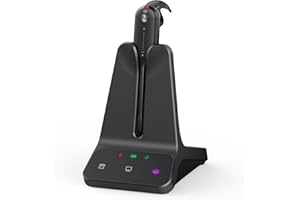 Yealink WH63 E2 DECT Wireless Headset mit Mikrofon, Teams Zertifiziert, Einohr Kabelloses Headset für Computer-Telefon,2X Noise Cancelling Mic, 607Ft Reichweite, 8H Sprechzeiten,3 Tragevarianten